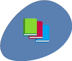 Picto Galet bleu EMA avec 3 livres