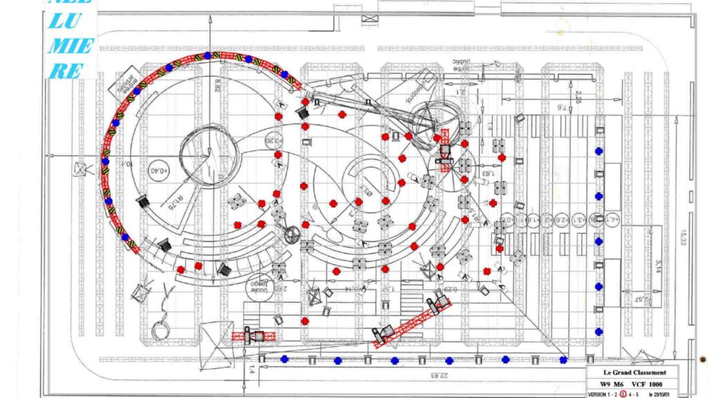 Plan d'implantation du décor du Grand Classement W9 productions M6