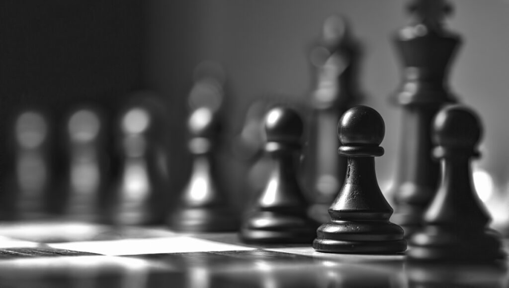 Partie d'échec photo noire et blanc