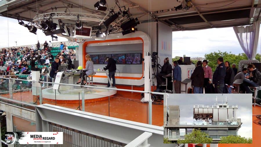 Plateau des directs de France Télévisions - Tournoi de tennis à Rolang-Garros